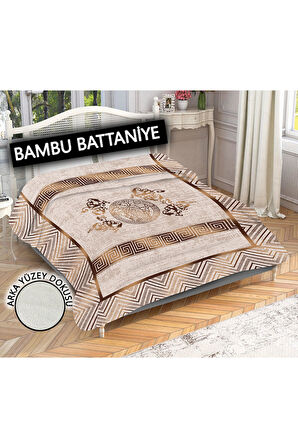 Dekoratif Modern Desenli %100 Bambu Kumaşlı Battaniye