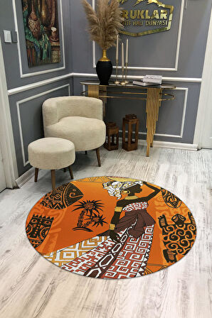 Kaymaz Taban Yıkanabilir Dijital Baskı Dekoratif Modern Desenli Dot Taban Halı MDH270