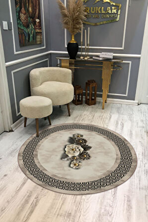 Kaymaz Taban Yıkanabilir Dijital Baskı Dekoratif Modern Desenli Dot Taban Halı MDH284
