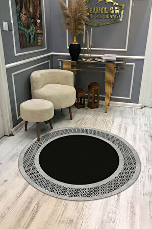 Kaymaz Taban Yıkanabilir Dijital Baskı Dekoratif Modern Desenli Dot Taban Halı MDH285