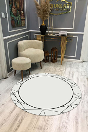 Kaymaz Taban Yıkanabilir Dijital Baskı Dekoratif Modern Desenli Dot Taban Halı MDH299