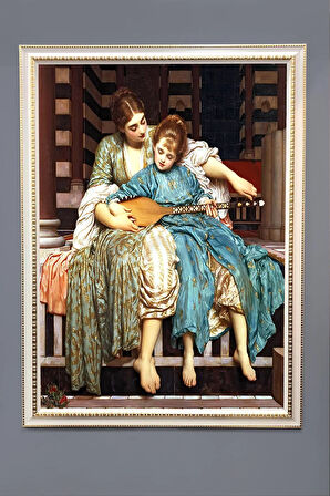 Gold Çerçeveli Müzik Dersi Tablosu Portresi 50x70CM