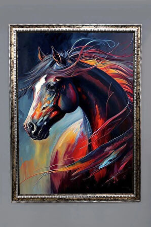 Dekoratif At Desenli Modern Tablo 50x70 CM