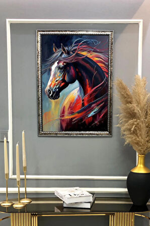 Dekoratif At Desenli Modern Tablo 50x70 CM