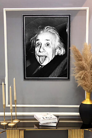 Dekoratif Modern Albert Einstein Desenli Tablo 50x70 CM