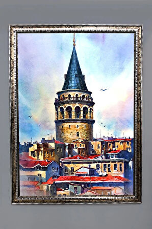 Dekoratif Modern Galata Kulesi Desenli Tablo 50x70 CM