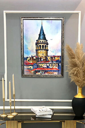 Dekoratif Modern Galata Kulesi Desenli Tablo 50x70 CM