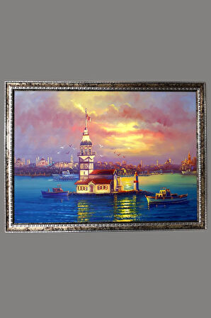Dekoratif Modern Kız Kulesi Desenli Tablo 50x70 CM