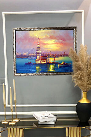 Dekoratif Modern Kız Kulesi Desenli Tablo 50x70 CM