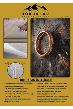 Kaymaz Taban Makinede Yıkanabilir Dijital Baskı Yüzükler Efendisi Desenli Genç Ve Çocuk Odası Halısı