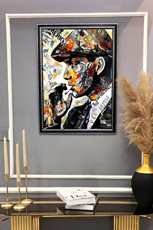 Dekoratif Modern Çerçeveli Thomas Shelby Desenli Duvar Tablosu 50x70 CM