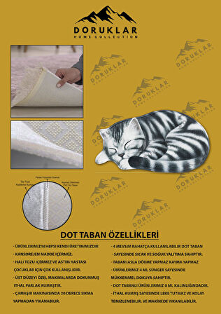 Kaymaz Taban Makinada Yıkanabilir Dijital Baskı Dekoratif Modern Desenli Nes Serisi Dot Taban Halı NES007