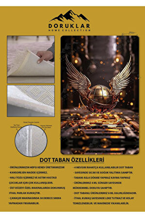 Kaymaz Taban Makinede Yıkanabilir Dijital Baskı Harry Potter Desenli Genç Odası Ve Çocuk Odası Halısı Dot Taban Halı