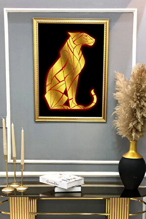 Dekoratif Modern Desenli Çerçeveli Tablo Duvar Tablosu 50x70cm