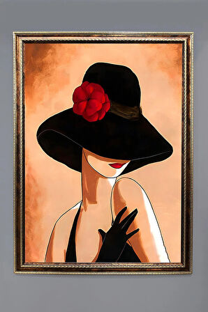 Dekoratif Modern Desenli Çerçeveli Tablo Duvar Tablosu 50x70cm