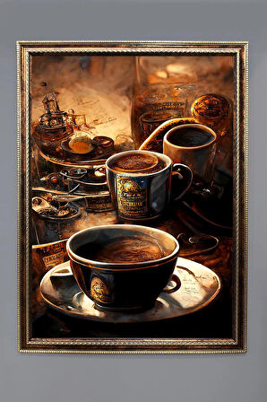 Dekoratif Modern Desenli Çerçeveli Tablo Duvar Tablosu 50x70cm