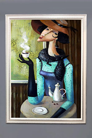 Dekoratif Modern Desenli Çerçeveli Tablo Duvar Tablosu 50x70cm