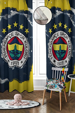 Dijital Baskı Yıkanabilir Modern Desenli 2 Kanat Bebek ve Çocuk Odası Fon Perdesi