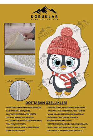 Kaymaz Taban Yıkanabilir Dijital Baskı Yılbaşı Desenli Dot Taban Halı