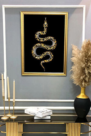 Dekoratif Modern Desenli Çerçeveli Tablo Duvar Tablosu 50x70cm