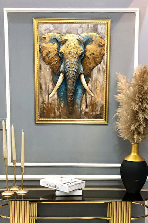 Dekoratif Modern Desenli Çerçeveli Tablo Duvar Tablosu 50x70cm
