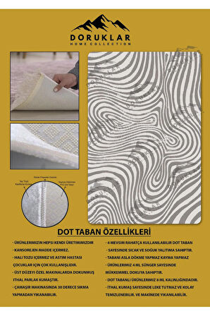 Kaymaz Taban Yıkanabilir Dijital Baskı Dekoratif Modern Desenli Retro Serisi Dot Taban Halı RTR08