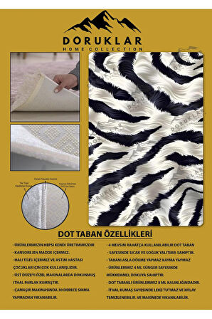 Kaymaz Taban Yıkanabilir Dijital Baskı Dekoratif Modern Desenli Marry Serisi Dot Taban Halı MRY06