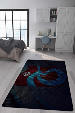 Kaymaz Taban Makinada Yıkanabilir Dijital Baskı Modern Desenli Genç Odası ve Çocuk Odası Halısı Dot Taban Halı