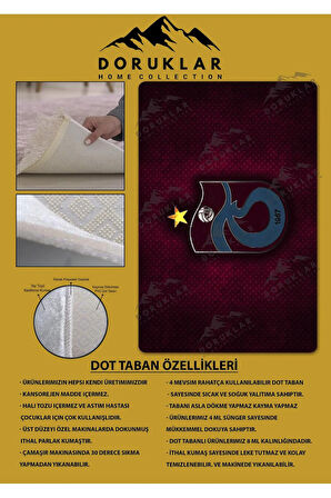Kaymaz Taban Makinede Yıkanabilir Dijital Baskı Modern Desenli Genç Odası Ve Çocuk Odası Halısı Dot Taban Halı
