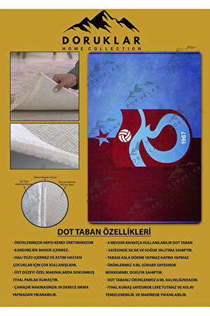 Kaymaz Taban Makinede Yıkanabilir Dijital Baskı Modern Desenli Genç Odası Ve Çocuk Odası Halısı Dot Taban Halı