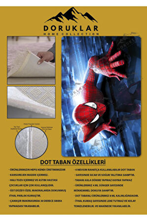 Kaymaz Taban Makinede Yıkanabilir Dijital Baskı Modern Desenli Genç Odası Ve Çocuk Odası Halısı Dot Taban Halı