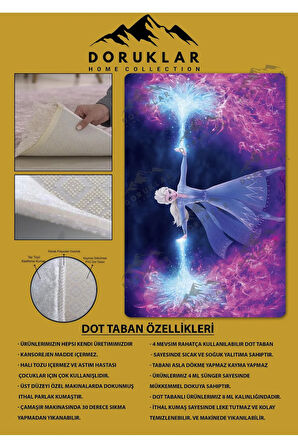 Kaymaz Taban Makinede Yıkanabilir Dijital Baskı Modern Desenli Genç Odası Ve Çocuk Odası Halısı Dot Taban Halı