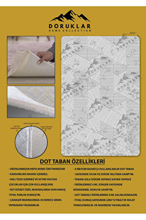 Kaymaz Taban Yıkanabilir Dijital Baskı Dekoratif Modern Desenli NesV2 Serisi Dot Taban Halı N2S01