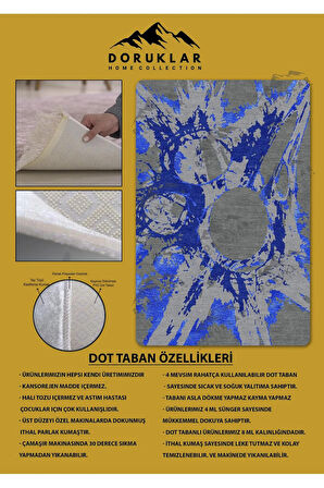 Kaymaz Taban Yıkanabilir Dijital Baskı Dekoratif Modern Desenli NesV2 Serisi Dot Taban Halı N2S02