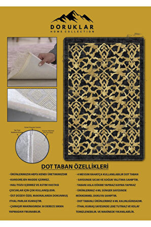 Kaymaz Taban Yıkanabilir Dijital Baskı Dekoratif Modern Desenli NesV2 Serisi Dot Taban Halı N2S03