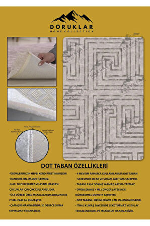 Kaymaz Taban Yıkanabilir Dijital Baskı Dekoratif Modern Desenli NesV2 Serisi Dot Taban Halı N2S06