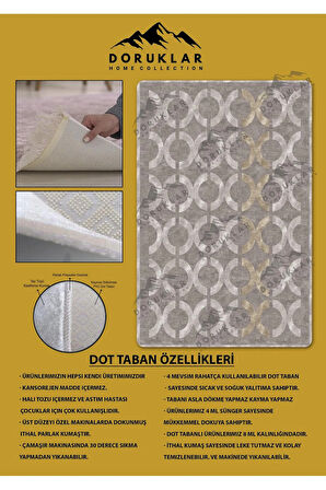 Kaymaz Taban Yıkanabilir Dijital Baskı Dekoratif Modern Desenli NesV2 Serisi Dot Taban Halı N2S09