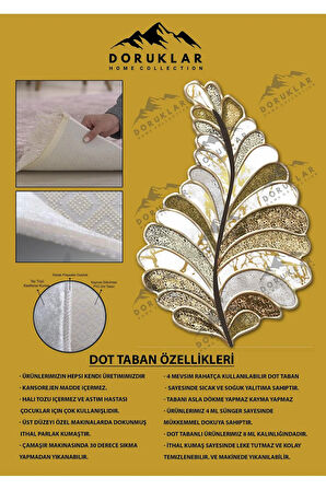 Kaymaz Taban Yıkanabilir Dijital Baskı Dekoratif Modern Desenli Elegance Serisi Lazer Kesim Dot Taban Halı ELG22