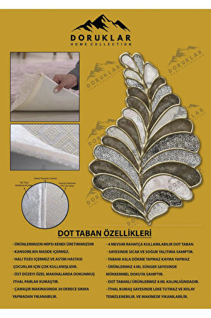 Kaymaz Taban Yıkanabilir Dijital Baskı Dekoratif Modern Desenli Elegance Serisi Lazer Kesim Dot Taban Halı ELG25