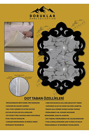 Kaymaz Taban Yıkanabilir Dijital Baskı Dekoratif Modern Desenli Elegance Serisi Lazer Kesim Dot Taban Halı ELG28
