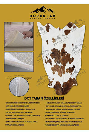 Kaymaz Taban Yıkanabilir Dijital Baskı Dekoratif Modern Desenli Elegance Serisi Lazer Kesim Dot Taban Halı ELG49