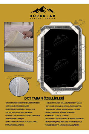 Kaymaz Taban Yıkanabilir Dijital Baskı Dekoratif Modern Desenli Elegance Serisi Lazer Kesim Dot Taban Halı ELG78