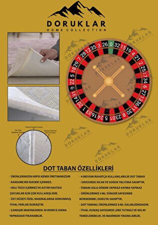 Kaymaz Taban Yıkanabilir Dijital Baskı Dekoratif Modern Desenli Dot Taban Halı CAS09