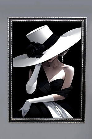 Dekoratif Modern Desenli Çerçeveli Tablo Duvar Tablosu 50x70cm