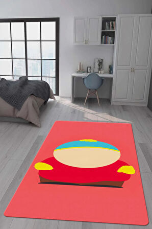 Kaymaz Taban Makinede Yıkanabilir Dijital Baskı Southpark Desenli Genç Odası Halısı Dot Taban Halı Gnc79