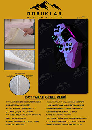 Kaymaz Taban Makinede Yıkanabilir Dijital Baskı Gaming Konsol Desenli Çocuk Odası Halısı Dot Taban Halı Rhr07