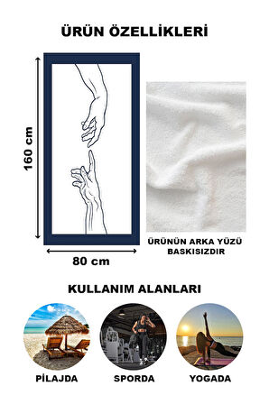 Ademin Yaratılışı Desenli Plaj Deniz Havlusu Peştemal 80x160 CM NRM06