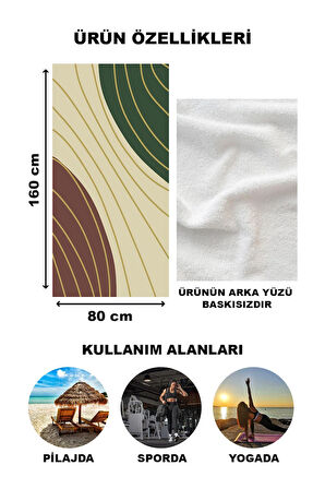 Modern Desenli Plaj Deniz Havlusu Peştemal 80x160 CM Aqua03