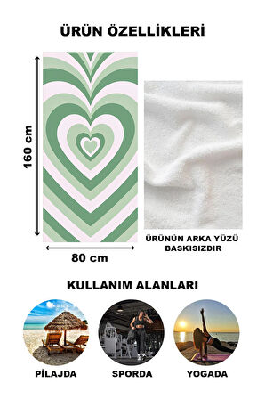 Modern Desenli Plaj Deniz Havlusu Peştemal 80x160 CM Aqua09