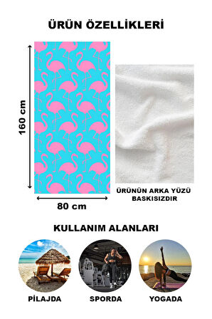 Modern Desenli Plaj Deniz Havlusu Peştemal 80x160 CM Aqua12